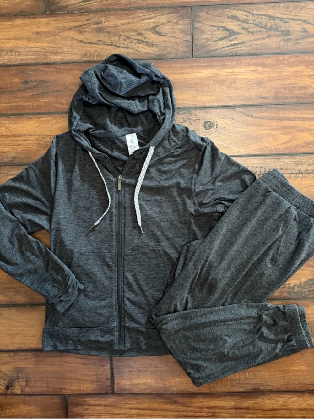 Members Mark Like New Charcoal Heather Zip Hoodie & Jogger Set